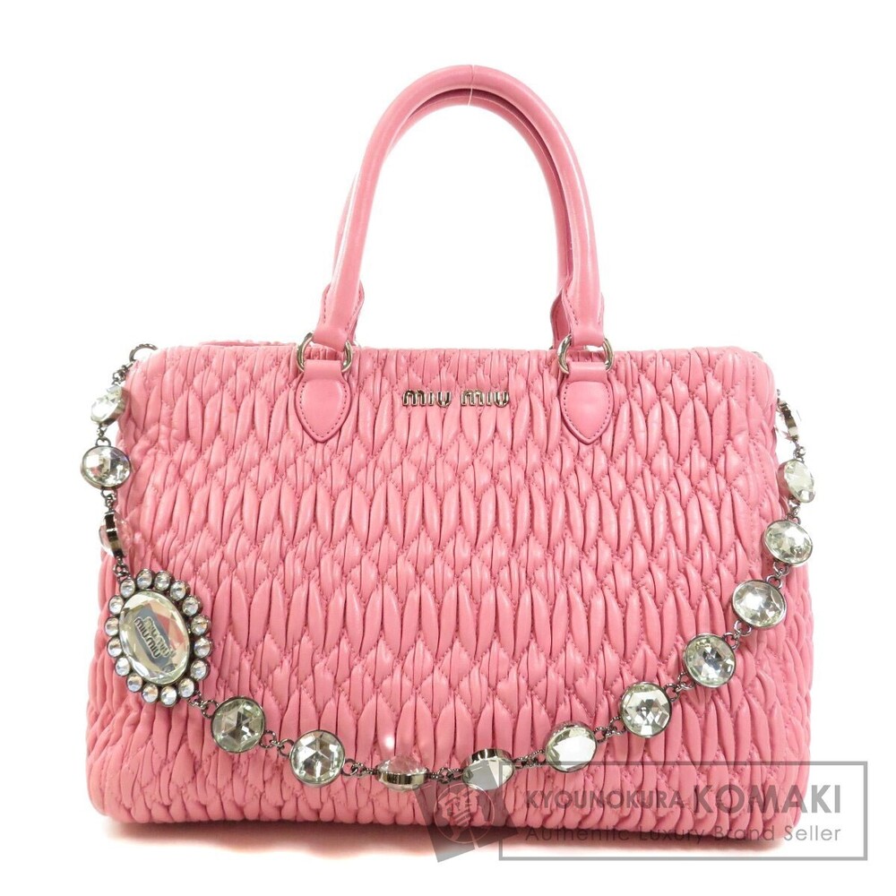 Miu Miu Nappa Crystal Handbag Calfskin